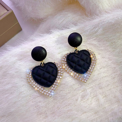 Yellow Gold Black Heart Earrings - Limited Edition Luxury Gold Collection