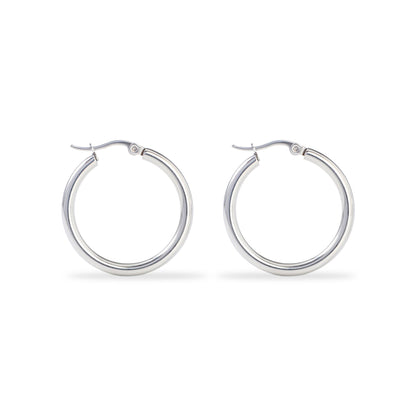 Classic Polished Sterling Silver Hoops - Handmade in the UK, Limited Edition