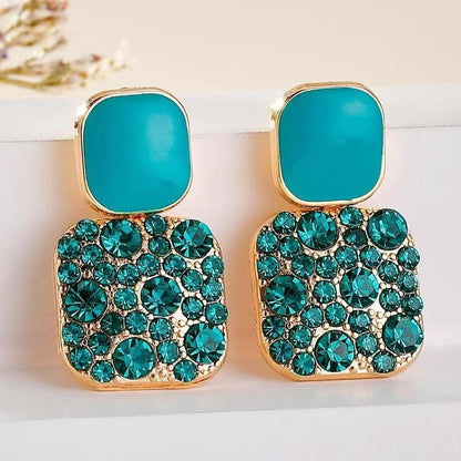 Geometric Earrings with Sparkling Details - Zephyra
