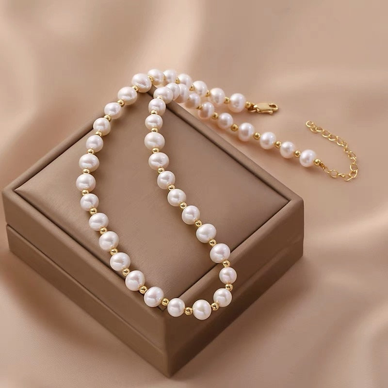 Scarlett - Freshwater Pearl Charm Necklace