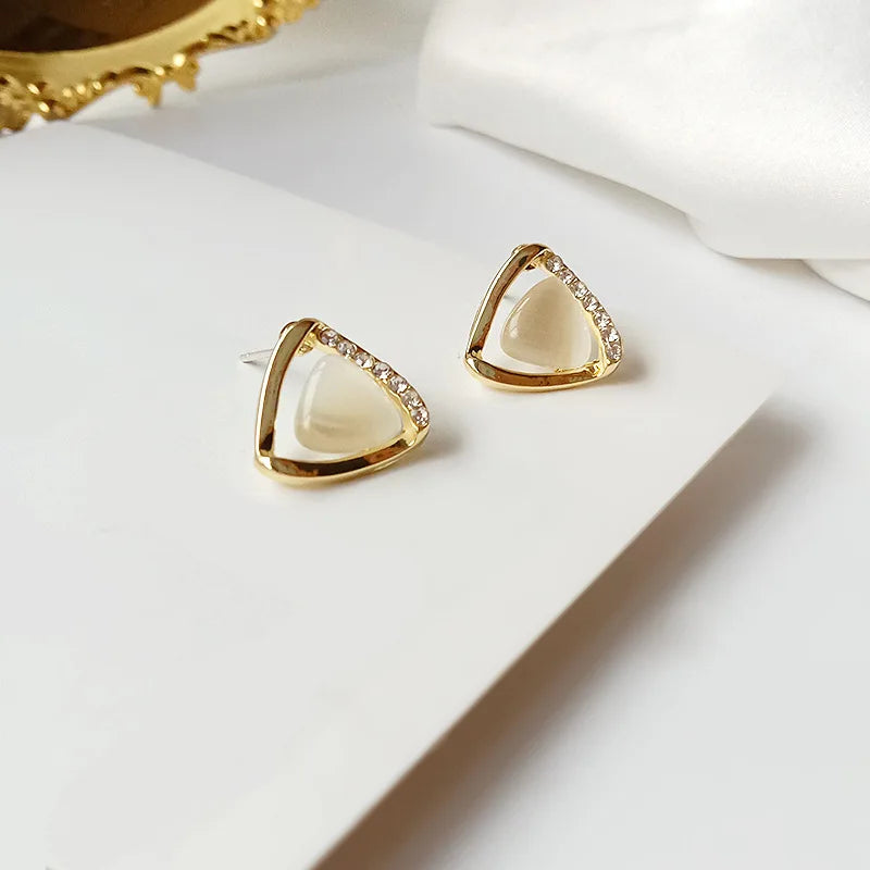 Opal Crystal Triangle Earrings - Opal Collection Limited Edition