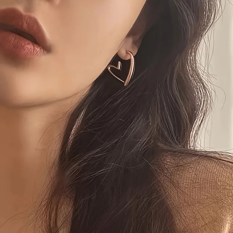 Rose Gold Heart Earrings - Handcrafted Exclusive Collection