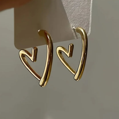 Rose Gold Heart Earrings - Handcrafted Exclusive Collection