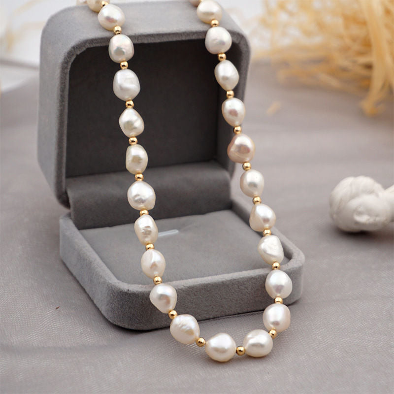 Scarlett - Freshwater Pearl Charm Necklace