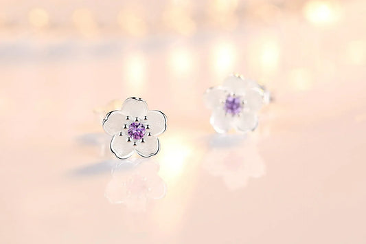 Cubic Zirconia Sterling Silver Stud Earrings - Exclusive Atelier Edition