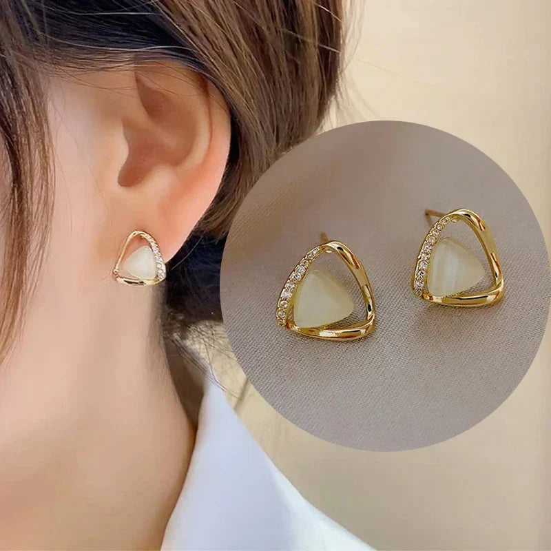 Opal Crystal Triangle Earrings - Opal Collection Limited Edition