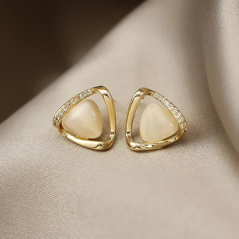 Opal Crystal Triangle Earrings - Opal Collection Limited Edition