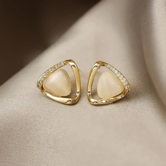 Opal Crystal Triangle Earrings - Opal Collection Limited Edition