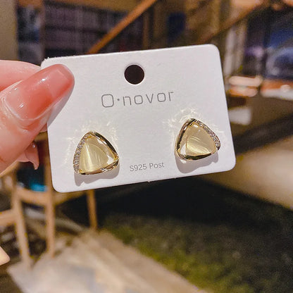 Opal Crystal Triangle Earrings - Opal Collection Limited Edition