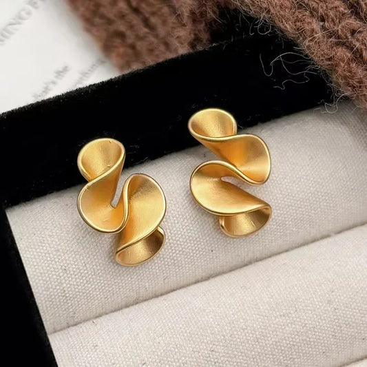 18K Gold and Sterling Silver Flower Stud Earrings Limited Edition