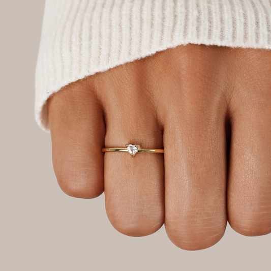 Petite Love Crystal Heart Ring
