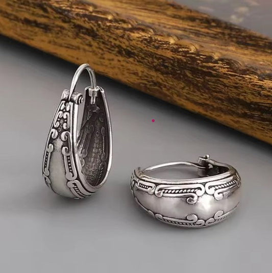Vintage Silver Mandala Earrings Limited Edition Precious Collection