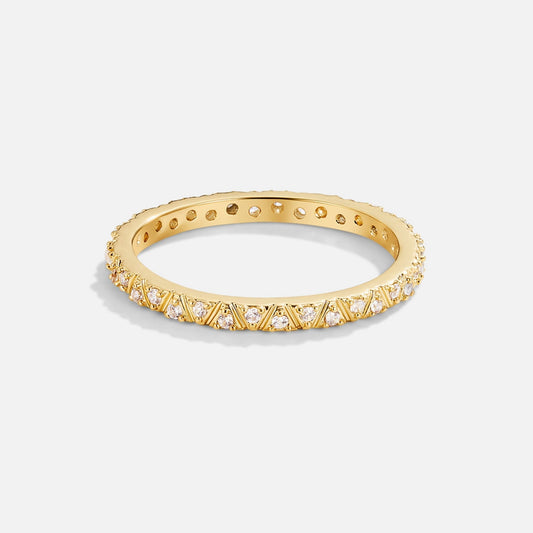 Arquette Gold and Crystal Ring