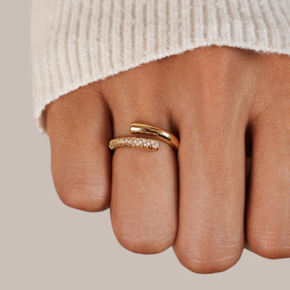 Arya Gold Crystal Wrap Ring