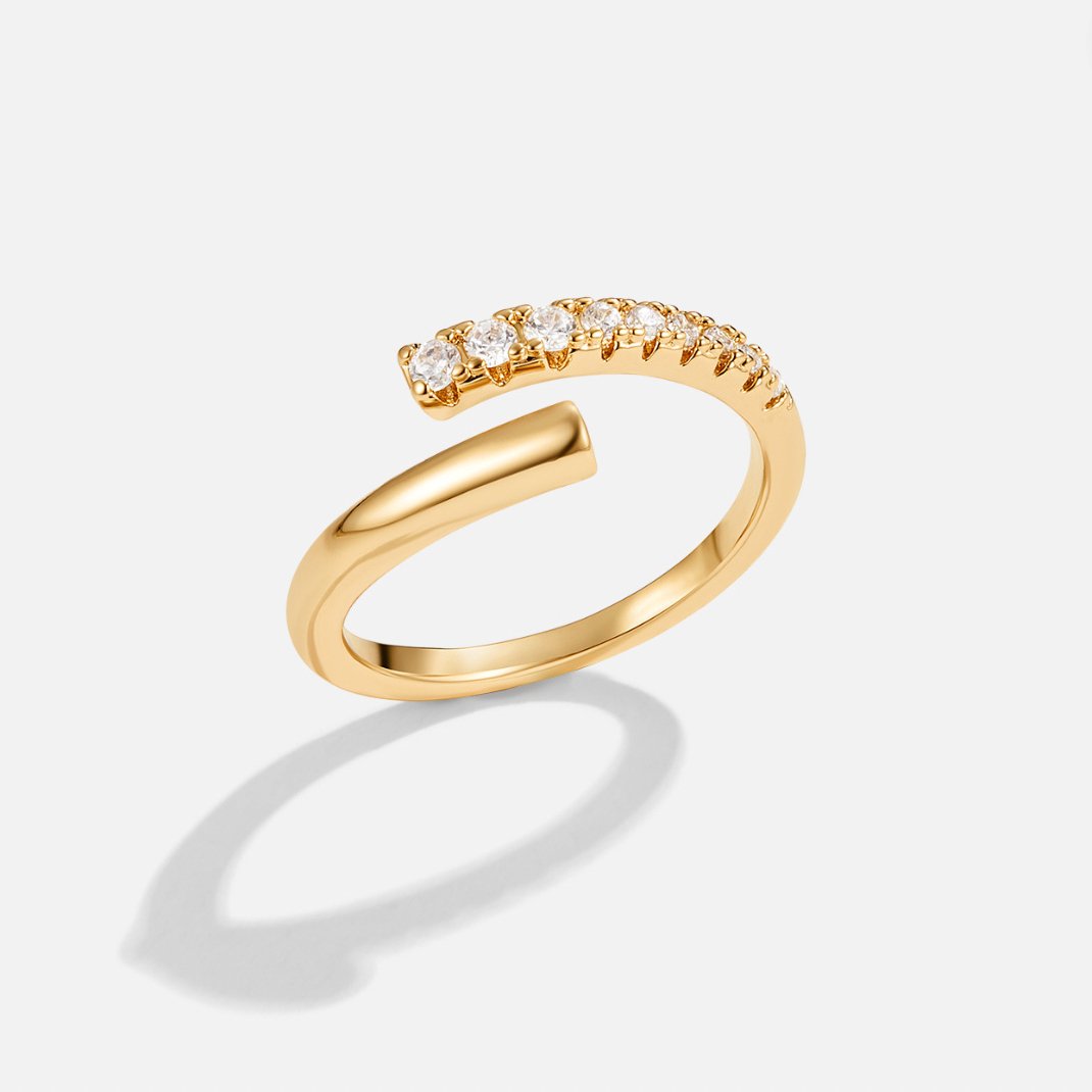 Arya Gold Crystal Wrap Ring