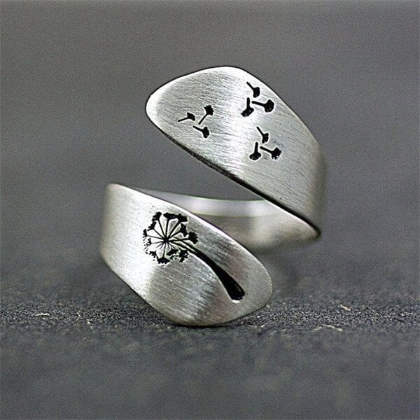 Hand-Sculpted Adjustable Dandelion Ring