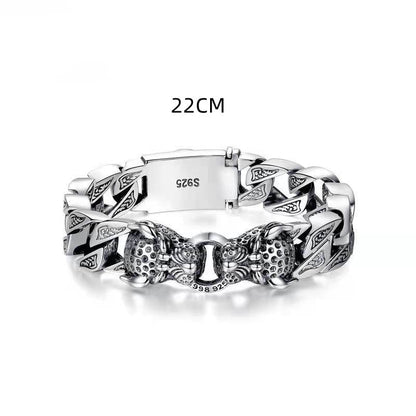 Hekkan Men's Leopard Head Bracelet with Metallic Tribal Pattern