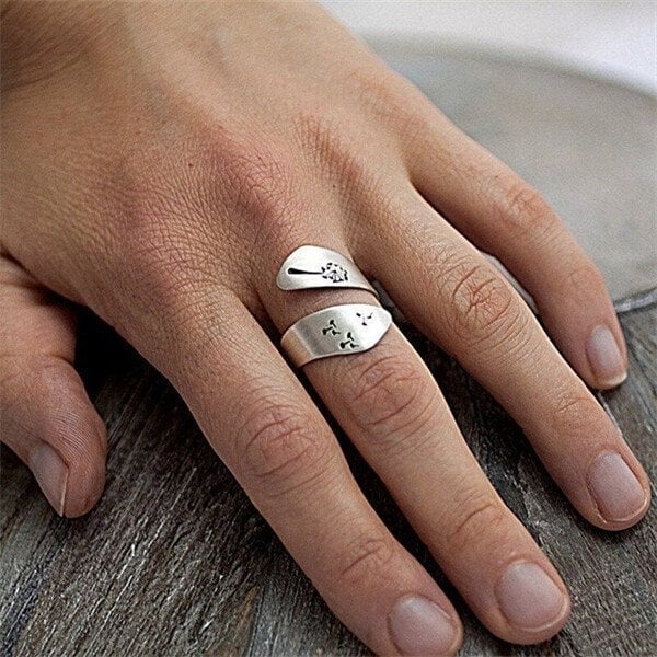 Hand-Sculpted Adjustable Dandelion Ring