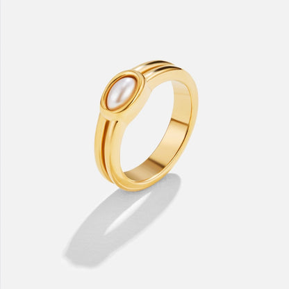 18K Gold Pearl Ring