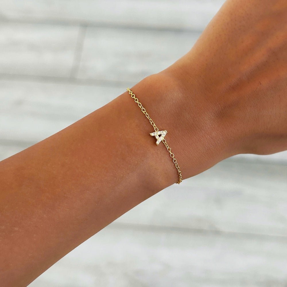 Beatrice Zircon Initial Charm for Bracelet or Necklace