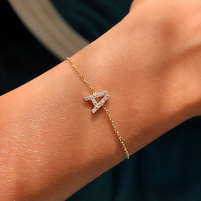 Beatrice Zircon Initial Charm for Bracelet or Necklace