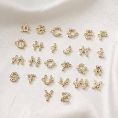 Beatrice Zircon Initial Charm for Bracelet or Necklace