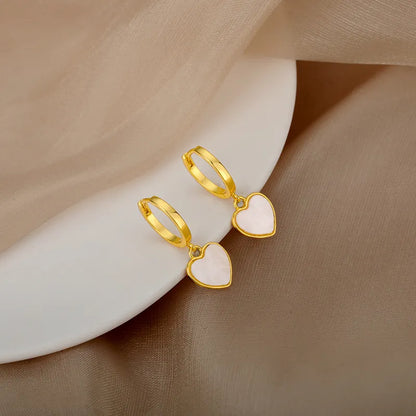 Elsa Gold-Plated Pearl Heart Earrings for Women