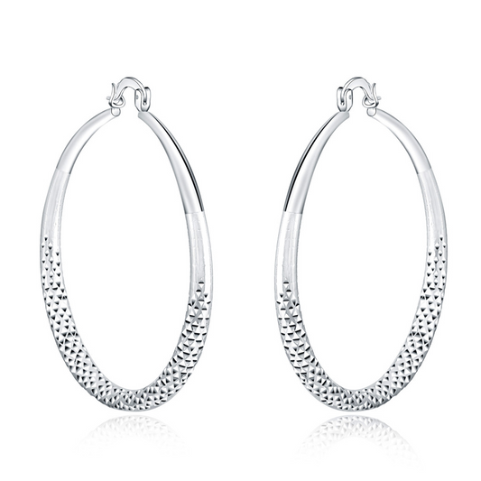 Exclusive Italian Sterling Silver Hoop Earrings - Limited Edition Elegance Collection