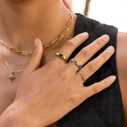 Ember Gold and Emerald Ring