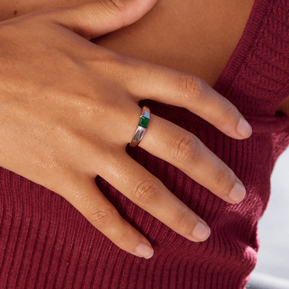 Silver and Emerald Ring
