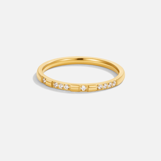 Emery Crystal and Gold Ring