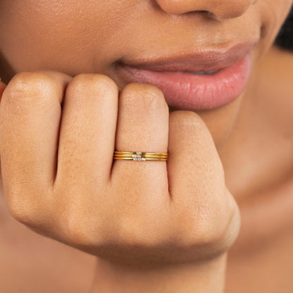Eula Gold and Crystal Ring