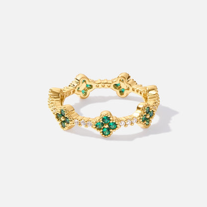 Four-Leaf Clover Crystal Ring