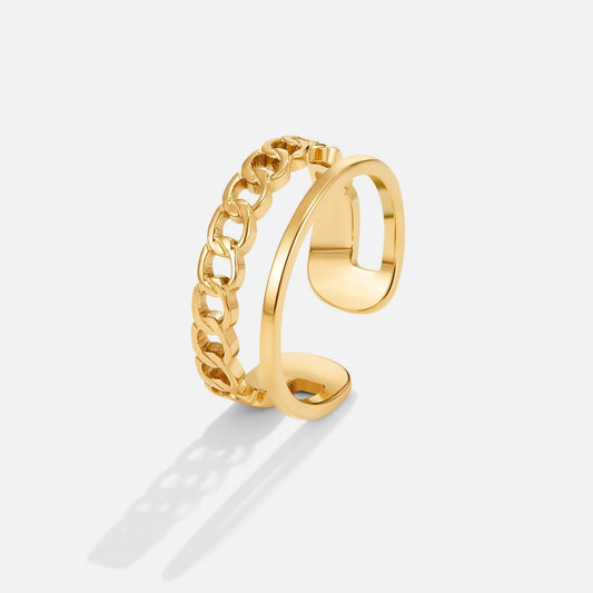Layered Gold Chain Ring
