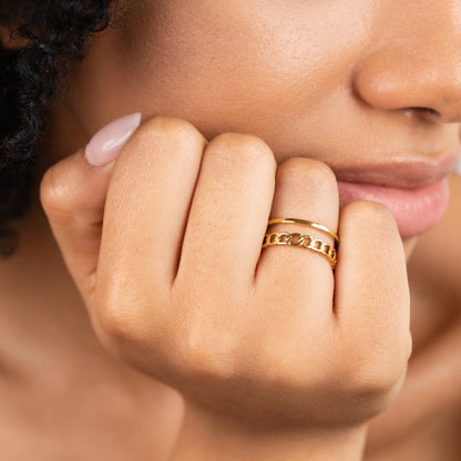 Layered Gold Chain Ring