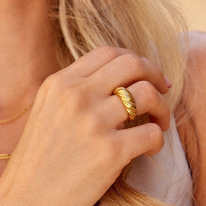 Gold Crescent Ring