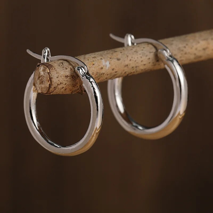 Classic Polished Sterling Silver Hoops - Handmade in the UK, Limited Edition