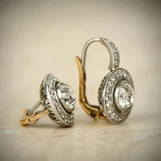 Vintage Silver Zircon Earrings