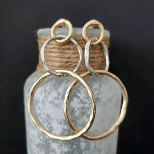 Yellow Gold and Silver Vintage Earrings Exclusive Limited Edition