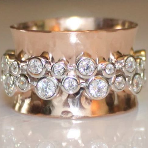 Vintage Pink Zirconia Belt Ring