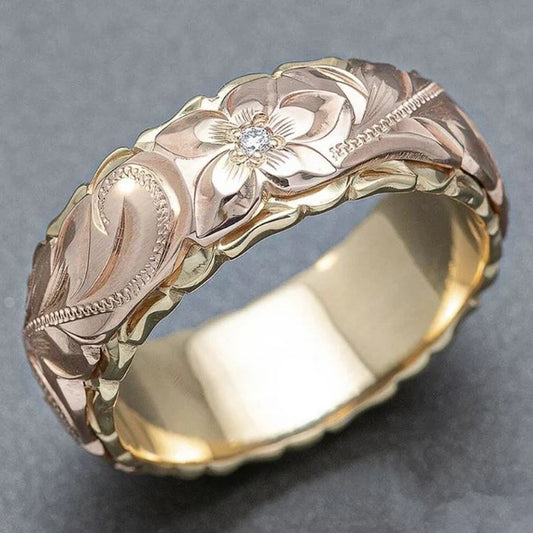 Vintage Gold Rose Blume Ring