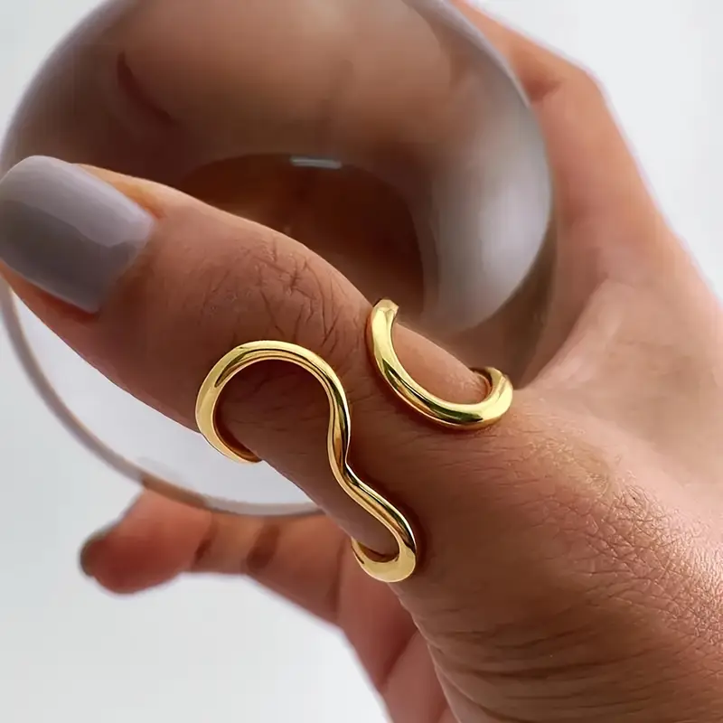 Irregular Gold Wave Ring