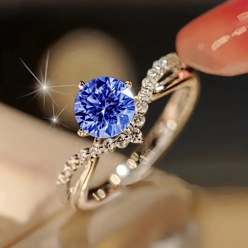 Exotic Blue Crystal Ring