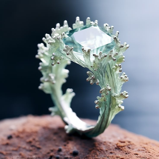Exotic Turquoise and Coral Ring