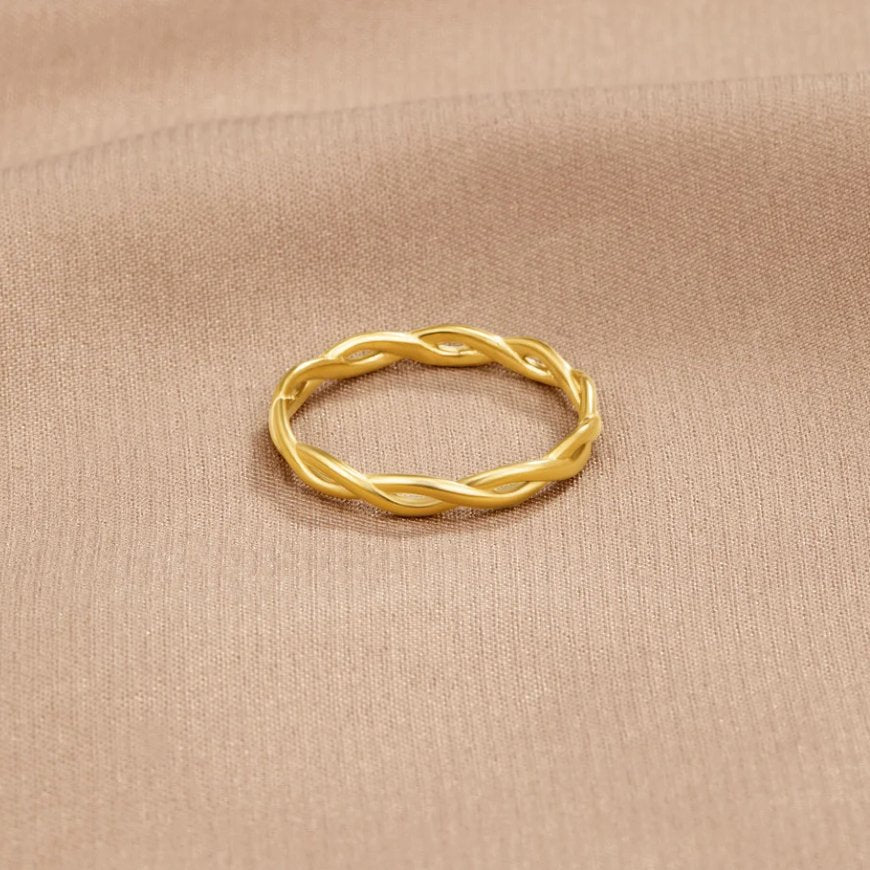 Twisted Gold Infinity Ring
