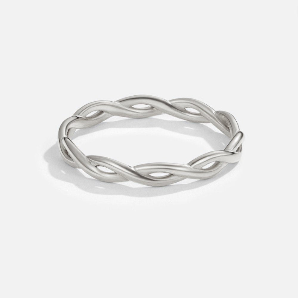 Twisted Silver Infinity Ring