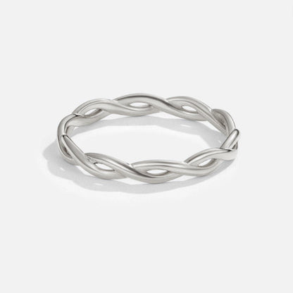 Twisted Silver Infinity Ring