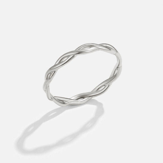 Twisted Silver Infinity Ring