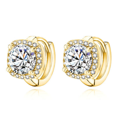 Gold-Plated Brilliant-Cut Crystal Earrings - Diletta