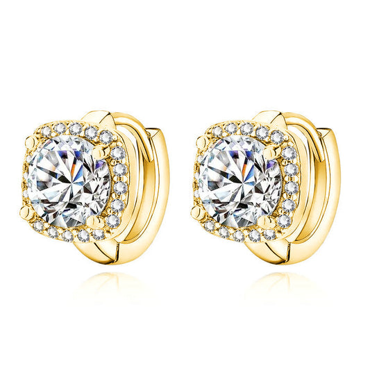 Gold-Plated Brilliant-Cut Crystal Earrings - Diletta